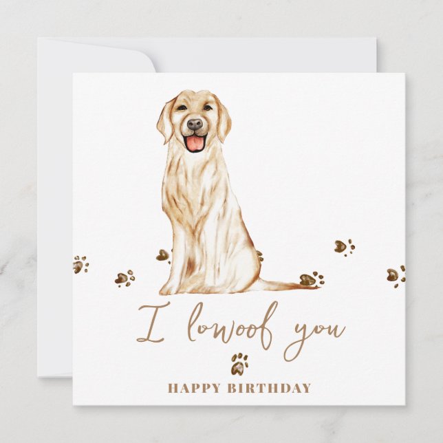 Carte Golden Retriever Chien maman Chiot marionnettes An (Devant)