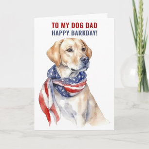 Carte Golden Retriever Chien Papa 4 juillet Anniversaire