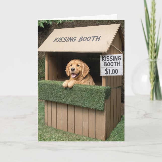 Carte Golden Retriever Dans Le Stand De Baiser (Devant)