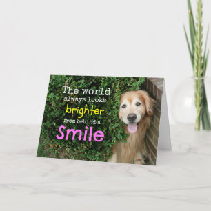 Carte Golden Retriever Derrière Un Sourire