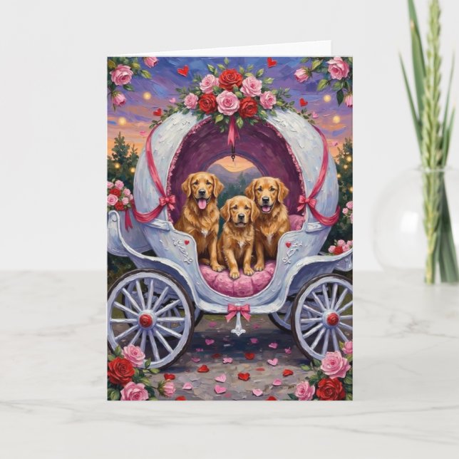 Carte Golden Retriever Dog Valentine's Day  (Devant)