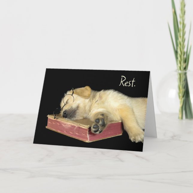 Carte Golden Retriever Dormant dans le livre (Devant)