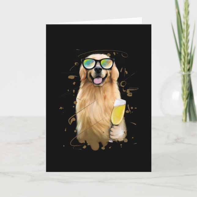 Carte Golden Retriever Drôle Chien Dons Amour (Devant)