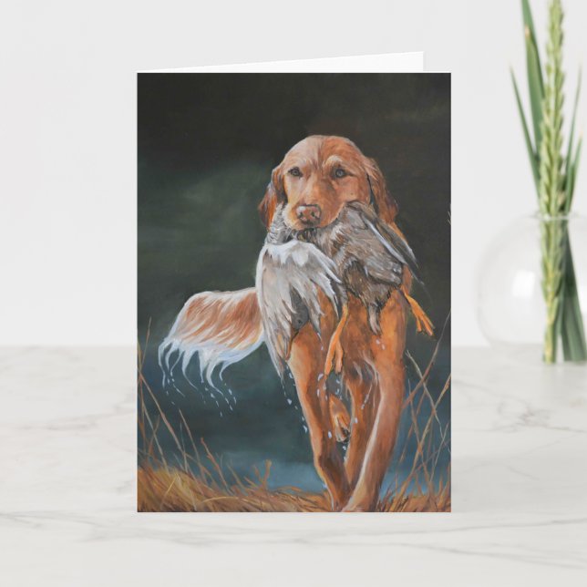 Carte Golden Retriever Duck Dog Art Grey Card (Devant)