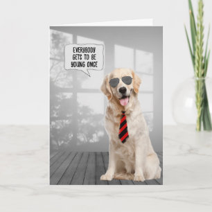 Carte Golden Retriever Humour d'anniversaire