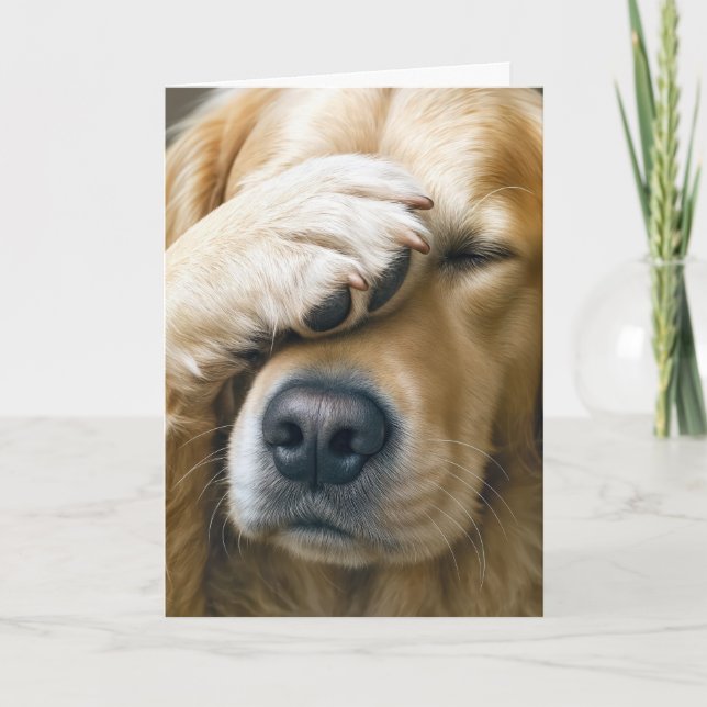 Carte Golden Retriever Humour d'anniversaire (Devant)