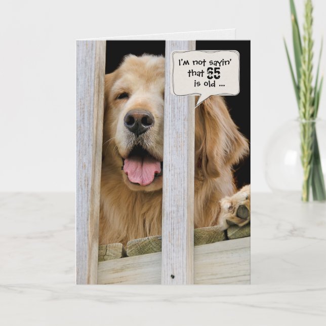 Carte Golden Retriever humour pour 65e anniversaire (Devant)