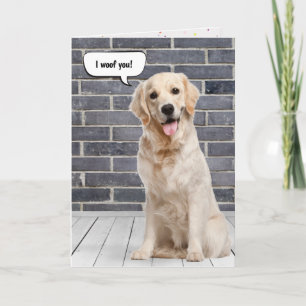 Carte Golden Retriever Love Anniversaire