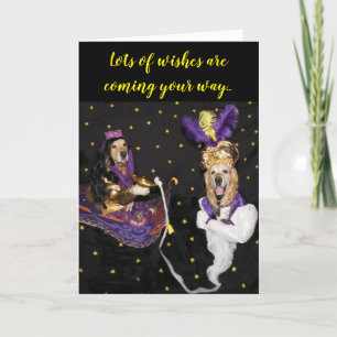 Carte Golden Retriever Magpet Génie Anniversaire Souhait