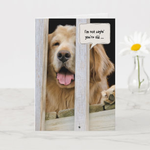 Carte Golden Retriever obtient un vieux anniversaire