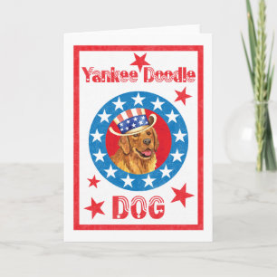 Carte Golden Retriever patriotique