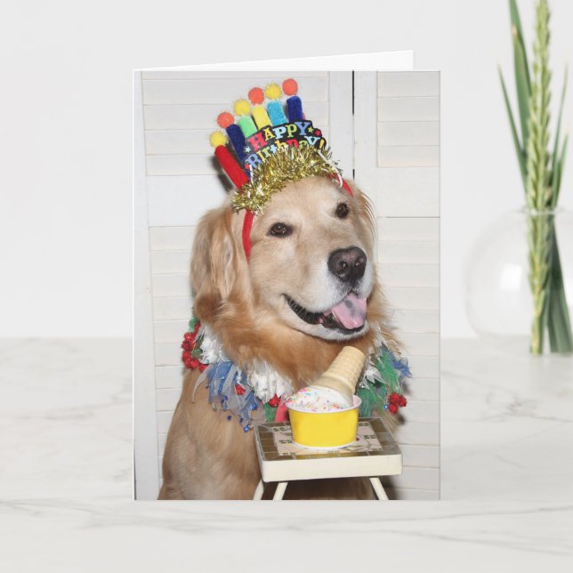 Carte Golden Retriever Paw-some Anniversaire (Devant)