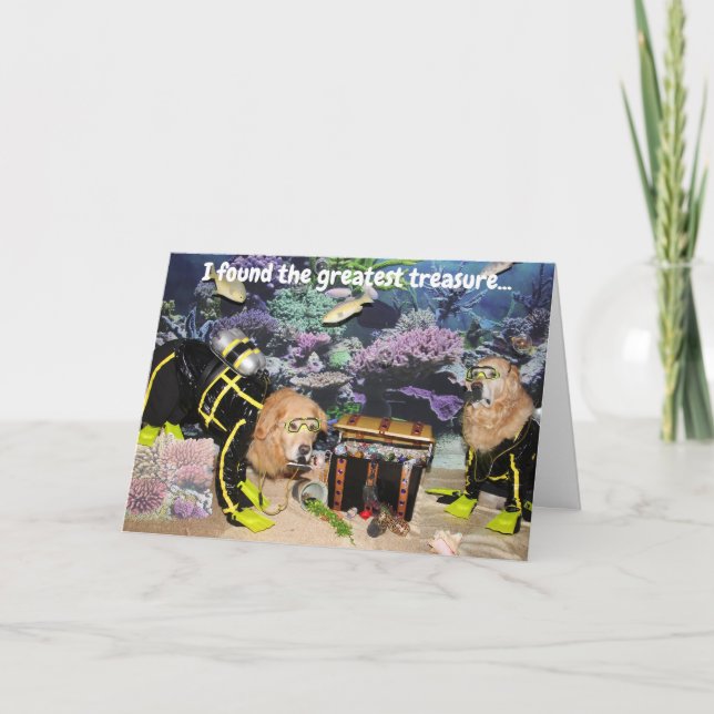 Carte Golden Retriever Plongée (Devant)