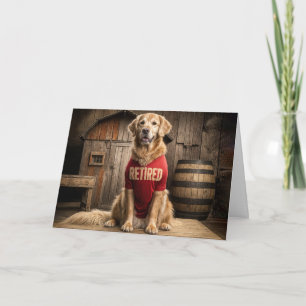 Carte Golden Retriever portant une chemise rouge retrait
