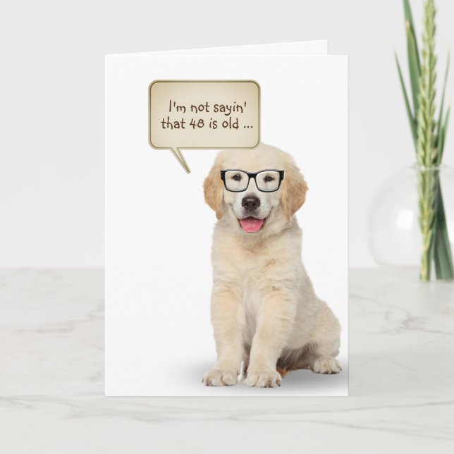 Carte Golden Retriever Puppy 48th Birthday (Devant)