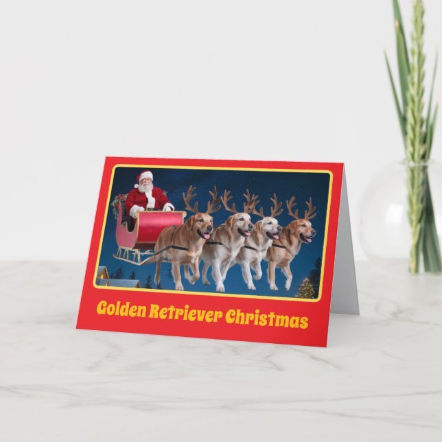 Carte Golden Retriever Reindee (Devant)