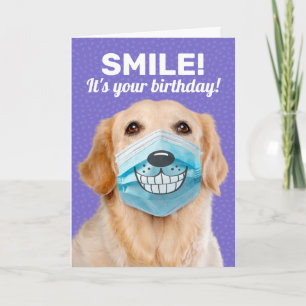 Carte Golden Retriever SMILE ! C'est ton anniversaire