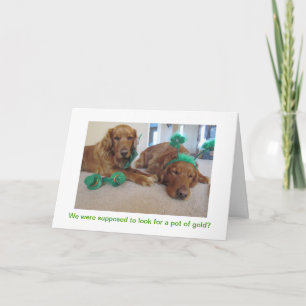 Carte Golden Retriever St. Patrick's Day Card