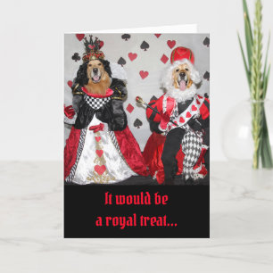 Carte Golden Retriever Valentine King et Queen of Heart