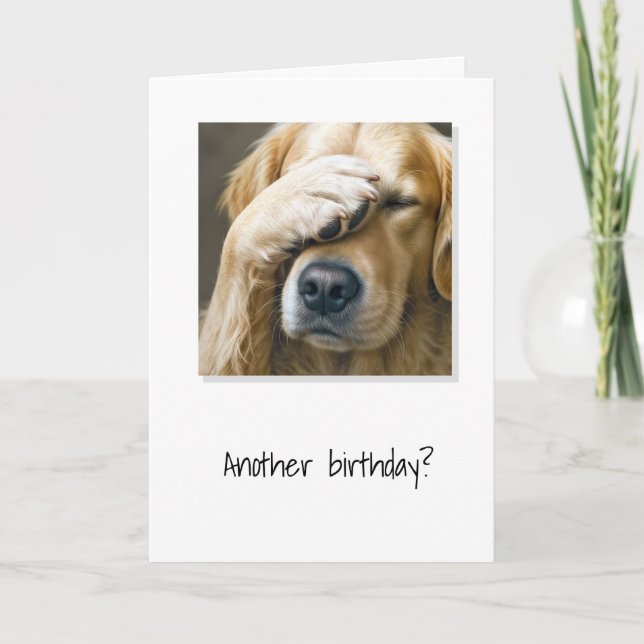 Carte Golden Retriever Vieillir Humour d'anniversaire (Devant)