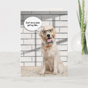 Carte Golden Retriever vieillit son anniversaire