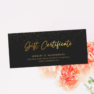 Carte Golden Salon Store Business Cadeau Certificat