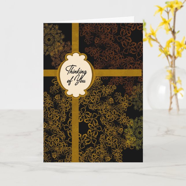 Carte Golden Snowflakes Encouragement Thinking of You (Fleur jaune)