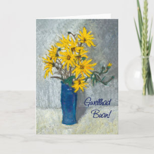 Carte Golden Sunflowers Obtenez Bonne Carte, Salutation 