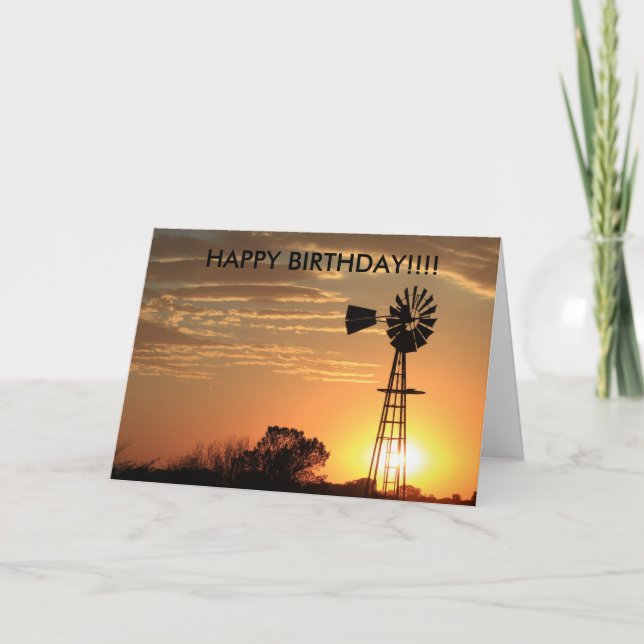 Carte Golden Windmill Sunset CARD D'ANNIVERSAIRE (Devant)