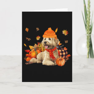 Carte Goldendoodle Chien Écharpe d'Automne Léopard Citro