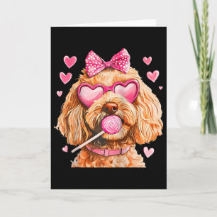 Carte Goldendoodle Coquette Bow Saint-Valentin Raglan By