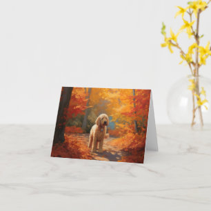 Carte Goldendoodle en automne Leaves Fall Inspire