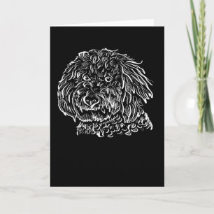 Carte Goldendoodle Line art Gift Idea