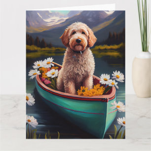Carte Goldendoodle on a Paddle : Une aventure Pittoresqu