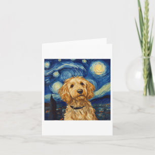Carte Goldendoodle Van Gogh Starry Nuit étoilée