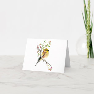 Carte Goldfinch Beautiful Watercolor Note Card