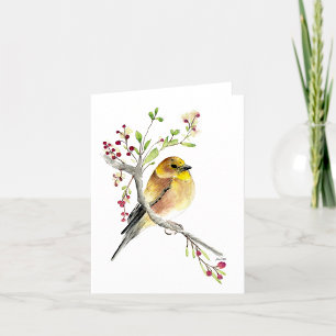 Carte Goldfinch Beautiful Watercolor Note Card