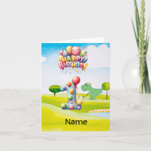 Carte Golf 1er anniversaire golfeur d'un an avec numéro