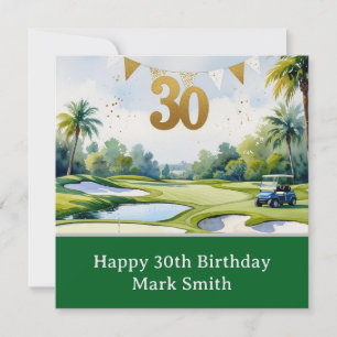 Carte Golf 30e anniversaire sur un parcours de golf