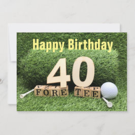 Carte Golf 40e anniversaire avec numéro et balle de golf