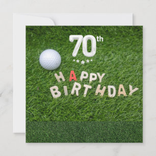 Carte Golf 70e anniversaire avec balle de golf pour golf