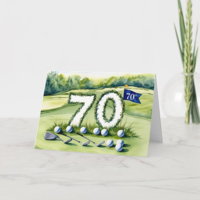 Carte Golf 70e anniversaire pour golfeur (Devant)