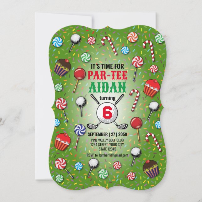 Carte Golf Anniversaire Par Tee Design (Devant)