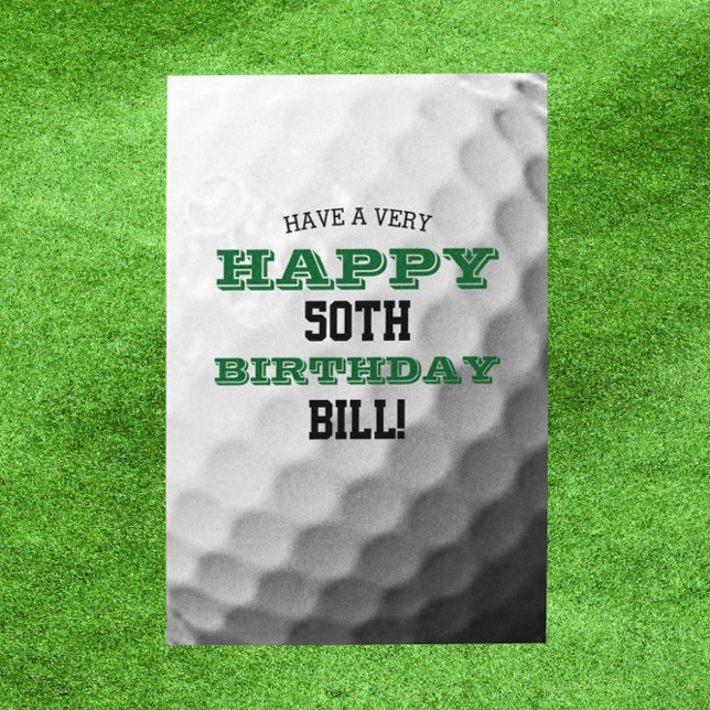 Carte Golf Ball Ajouter votre nom et année Anniversaire (Créateur téléchargé)