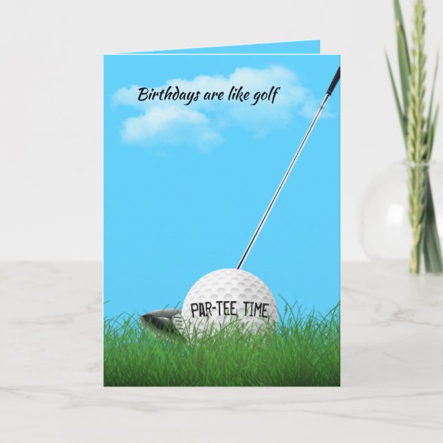 Carte Golf Ball and Club d'anniversaire (Devant)