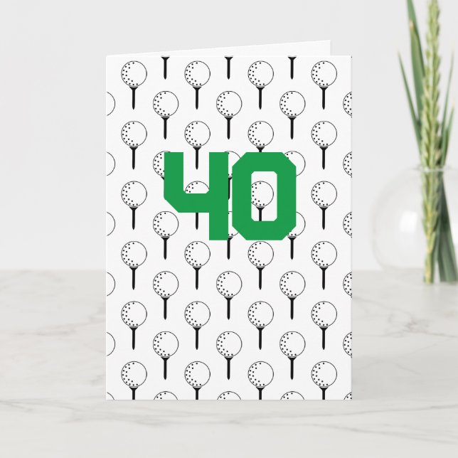 Carte Golf Ball Tee Joyeux anniversaire AGE Sports Moder (Devant)