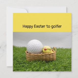 Carte Golf Bonne Pâques au golfeur avec balle de golf et