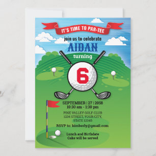 Carte Golf Boy Anniversaire Par Tee Design