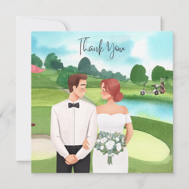 Carte Golf Bride et mariage de chambre dans le terrain d (Devant)