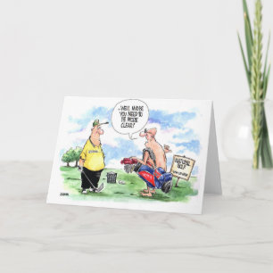 Carte Golf cartoon greeting card : Golfe naturel